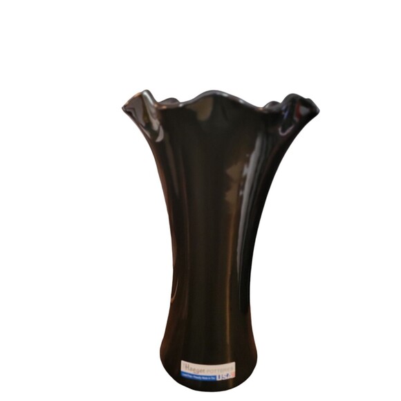 NEW Vintage 12" Haeger Glossy Black Vase Modernist Deco - Picture 1 of 5